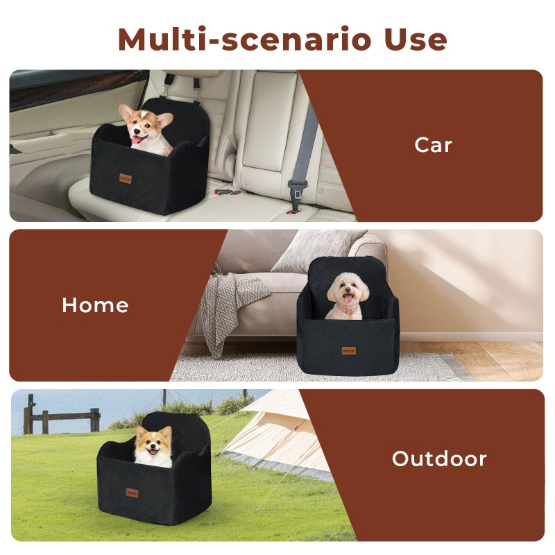 Skylos Dog Booster Car Seat Portable Pet Puppy Travel Carrier Bed Basket Black