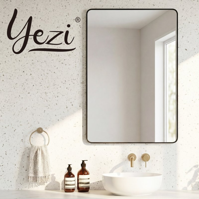 Yezi Wall Mirror 50x75cm Bathroom Bedroom Hallway Vanity Mirror Tempered Glass