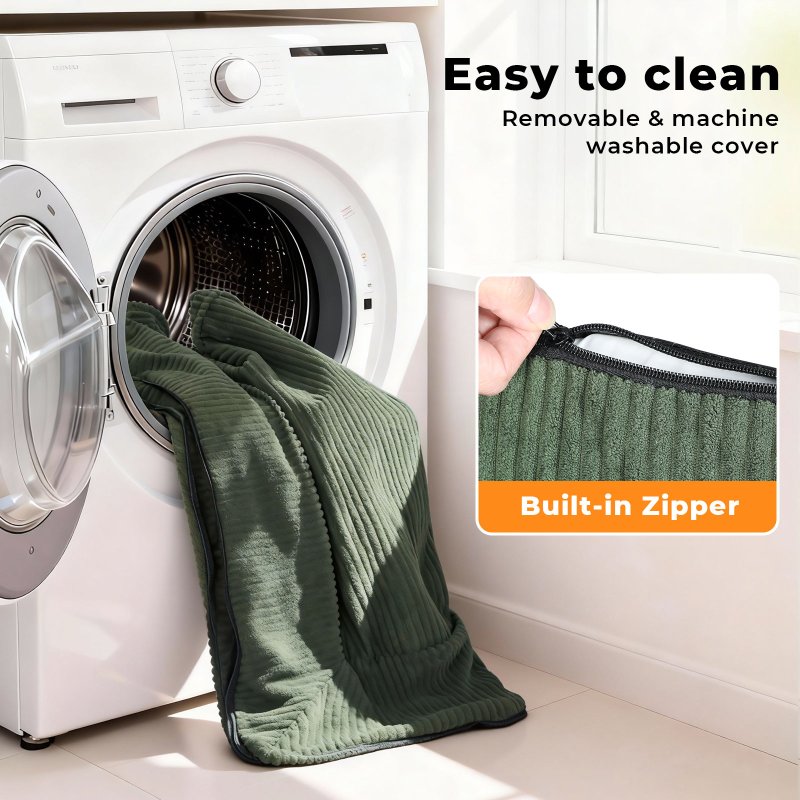 Pet Bed Orthopedic Small Dog Washable Waterproof Corduroy Wear Resistant Green