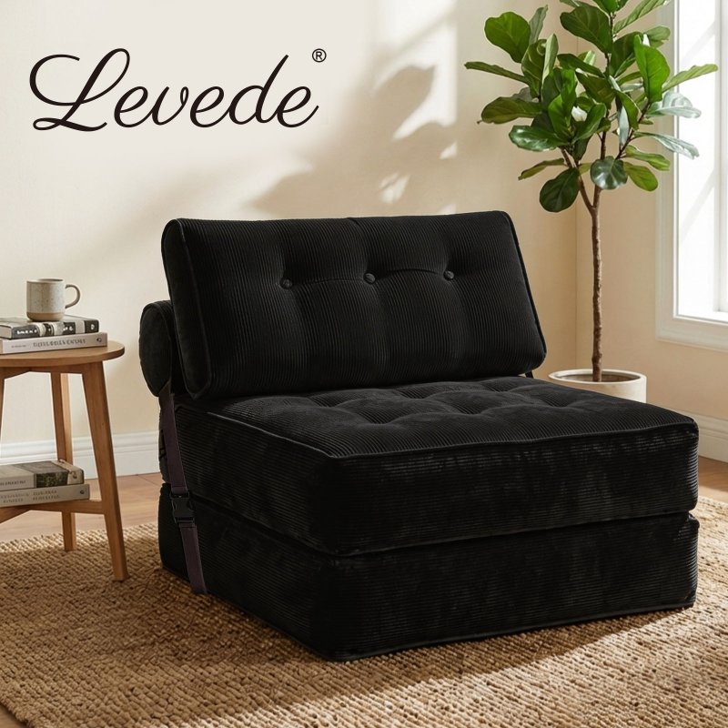 Levede Sofa Bed Convertible Foldable Floor Mattress with Head Lumbar Pillow