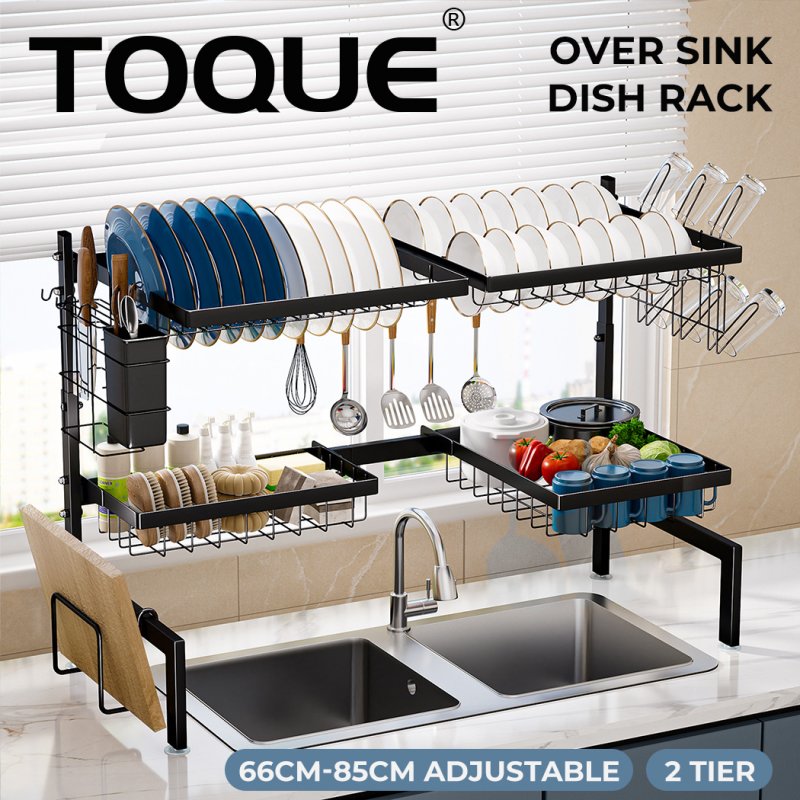 TOQUE Dish Drainer Rack Over the Sink Dish Drying Rack