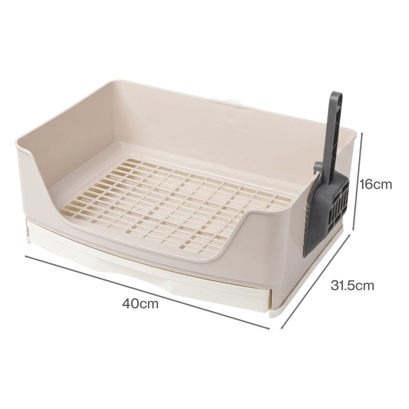 Skylos Rabbit Litter Tray Drawer Box Easy-Clean Secure for Indoor Cage Use Brown