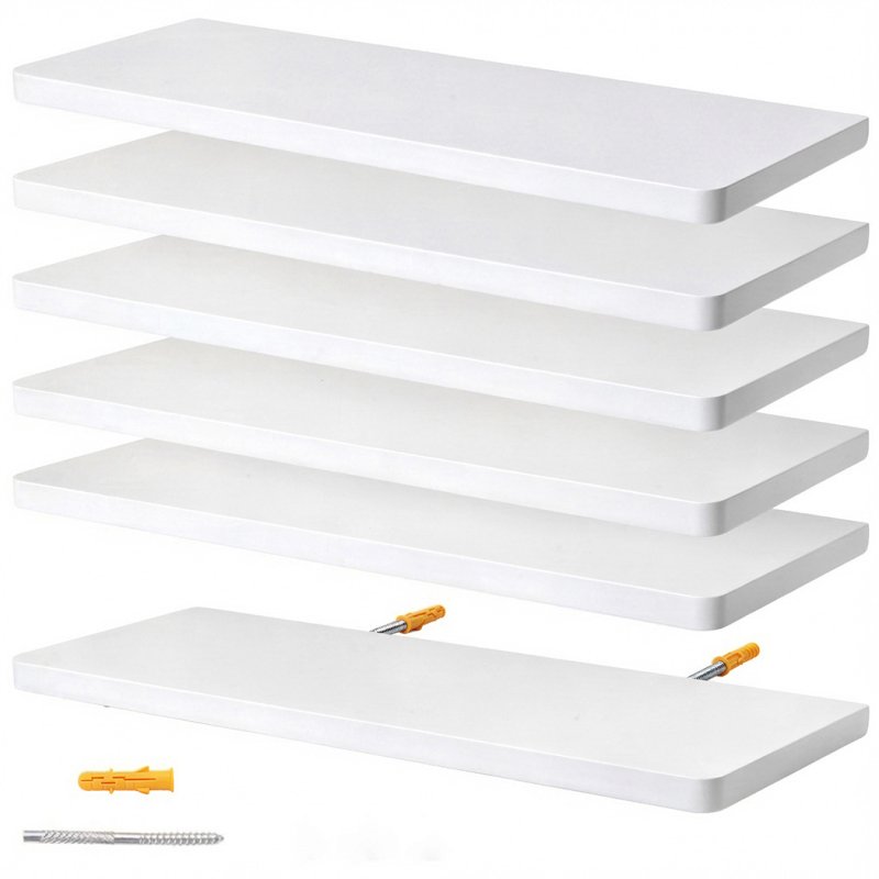 Levede Floating Shelves 6 Pack Modern Wall Shelves White Home and Office