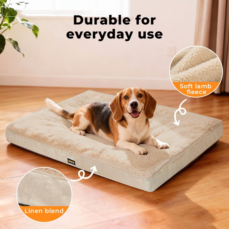 Skylos Dog Bed Washable Pet Cushion Cage Mattress Crate Mat Non Slip Soft Fleece