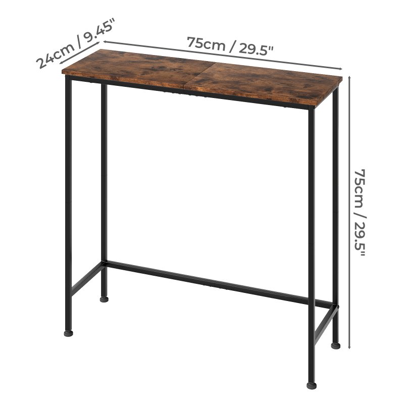 Narrow Console Table Slim Entryway Hallway Sofa Table Display Shelf Industrial