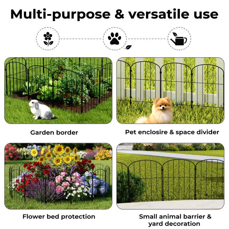 Levede 10 Pack Animal Barrier Metal Decorative Garden Fence Outdoor Pet Border