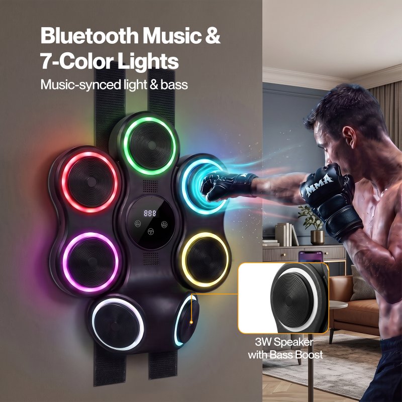 Centra Music Boxing Machine 11 Modes 9 Speeds LED Scoring for Home Gym Black