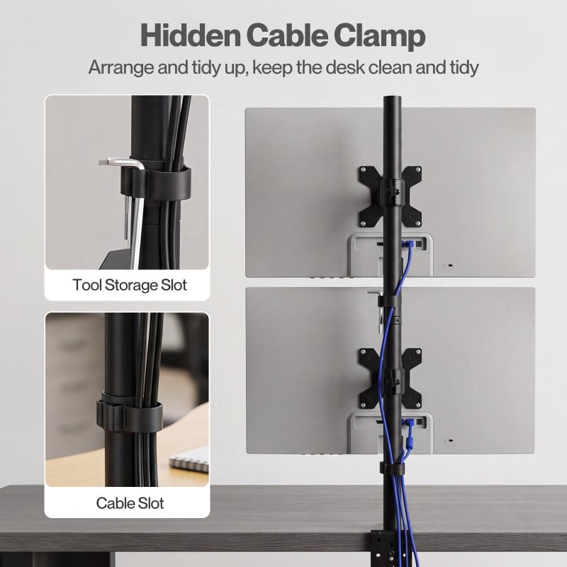 Levede Dual Monitor Arm Adjustable Desk Mount For 13-34 Inch Computer Black