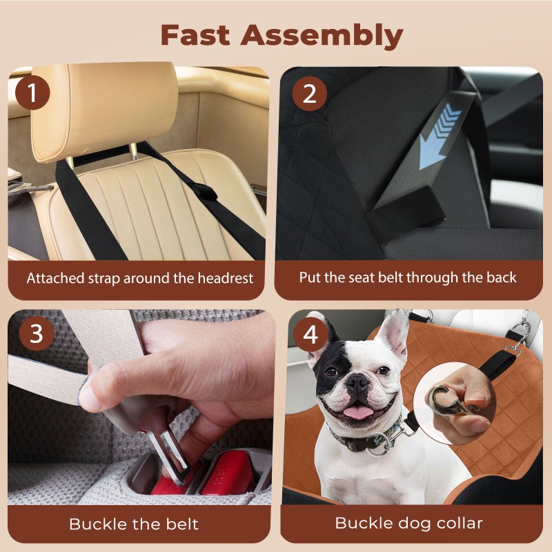 Skylos Dog Booster Car Seat Portable Pet Puppy Travel Carrier Bed Basket Brown