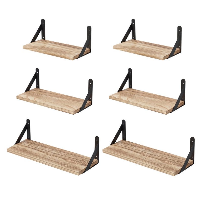 Levede Floating Shelves 6 Set Wood Shelves for Wall Brown Modern Storage Home