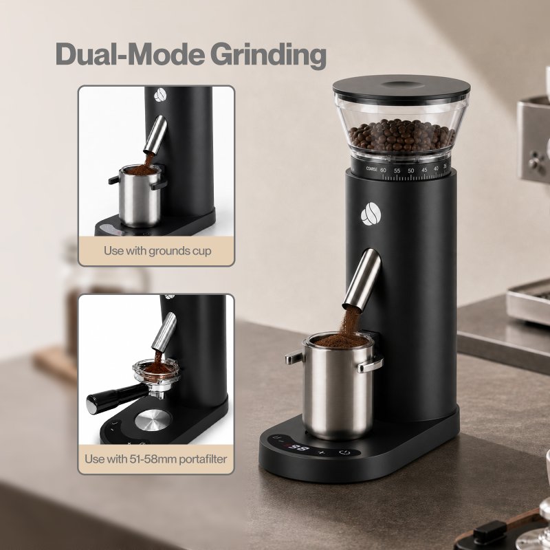 Spector Coffee Grinder 60-Setting Portable USB Rechargeable Burr Grinder Black