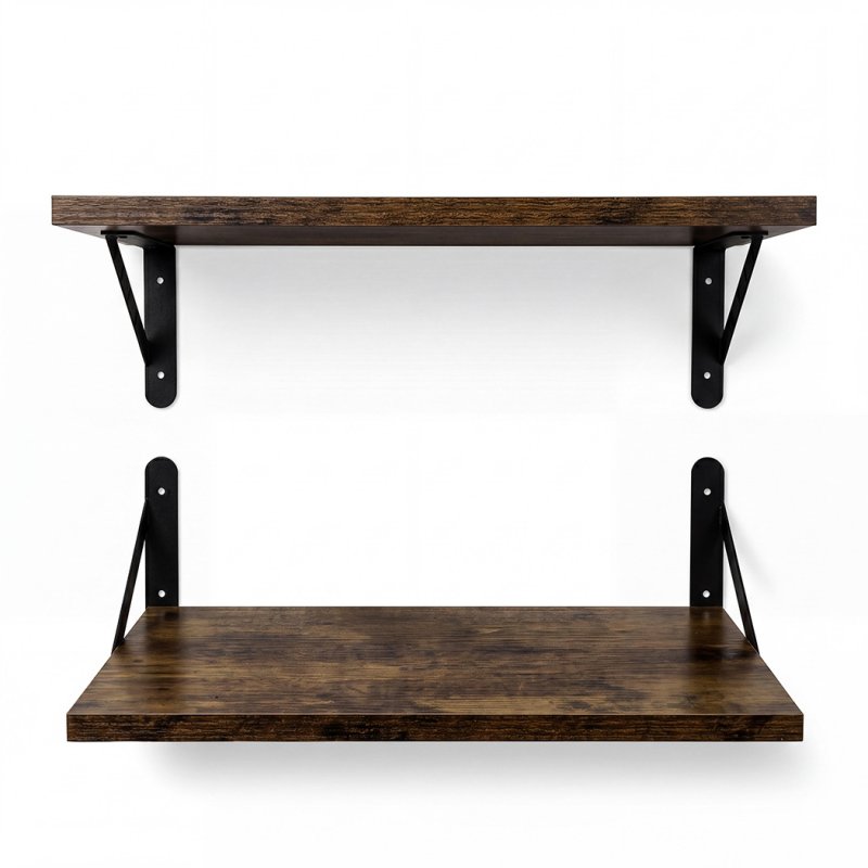 Levede Floating Shelves Wall Mounted Shelf Set of 2 Rustic Storage Shelves 39cm