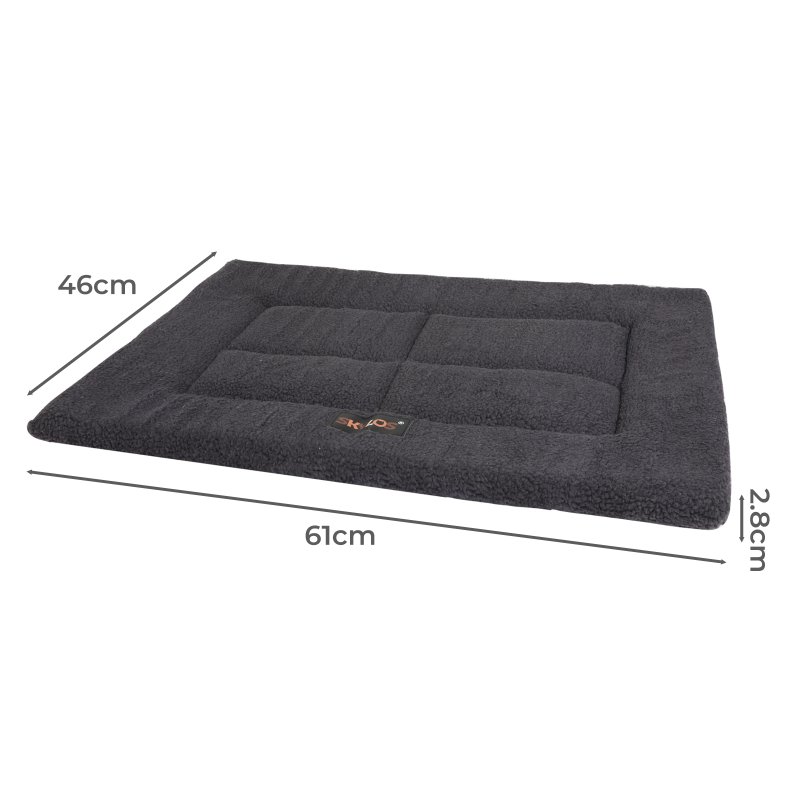 SKYLOS Dog Bed Mattress Soft Plush Cat Bed Non Slip Pet Kennel Crate Mat 61x46cm