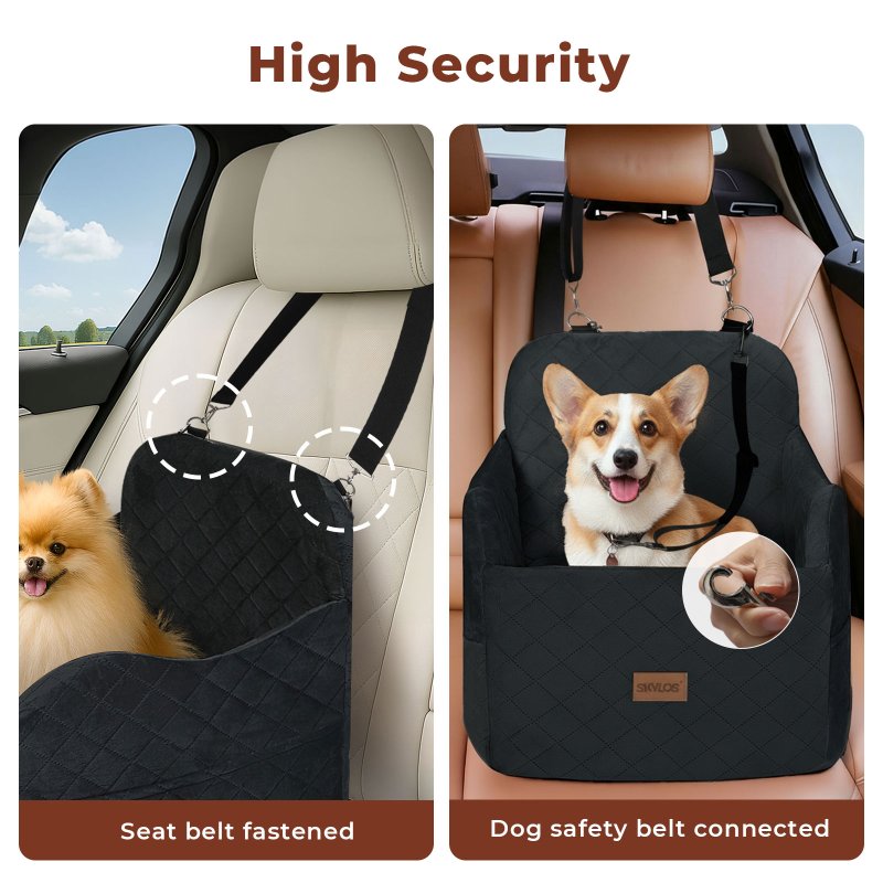 Skylos Dog Booster Car Seat Portable Pet Puppy Travel Carrier Bed Basket Black