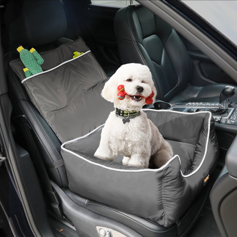 Skylos Pet Car Booster Seat Travel Bed Velvet in Grey Colour