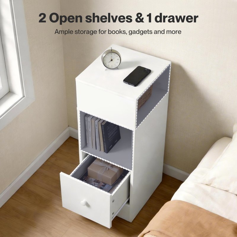 Levede Bedside Tables Modern Nightstand White Storage Drawer Shelf for Bedroom