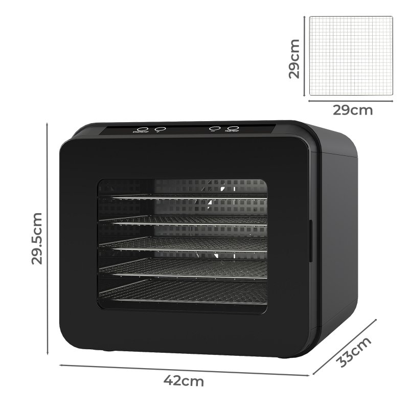 Spector Electric Food Dehydrator 6 Stainless Steel Trays Touch Control 72H Timer