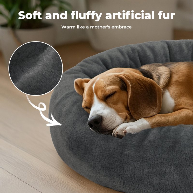Skylos Dog Bed Donut Cushion Calming Anti Anxiety Large Pet Beds Washable Plush