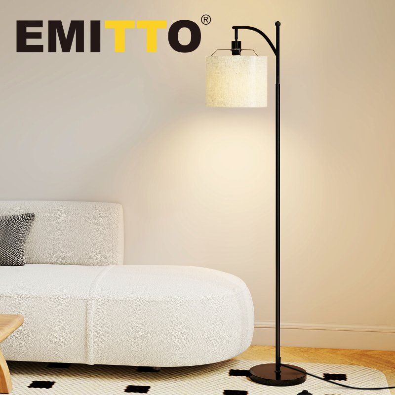 Emitto Standing Floor Lamp Living Room with Led Light Corner Remote Foot Switch