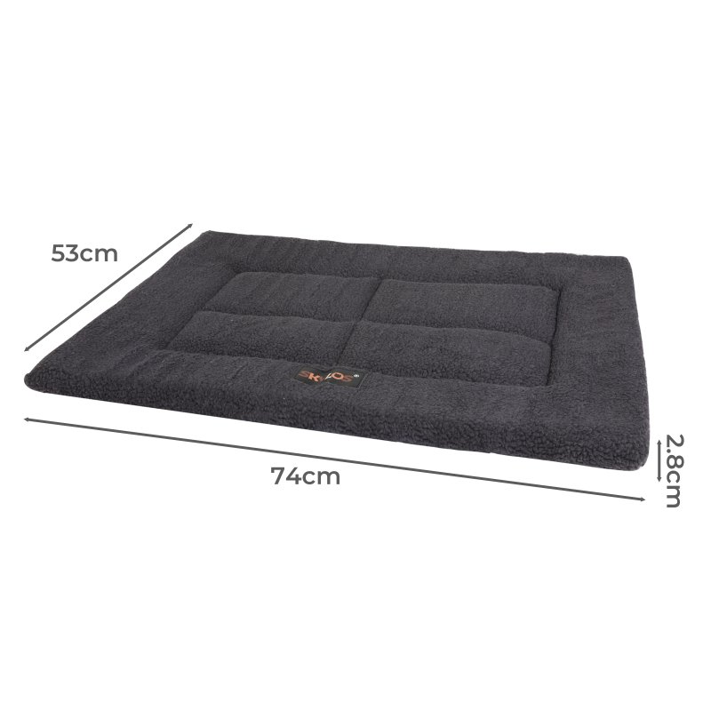SKYLOS Dog Bed Mattress Soft Plush Pet Bed Non Slip Crate Mat M L 74x53cm Foam