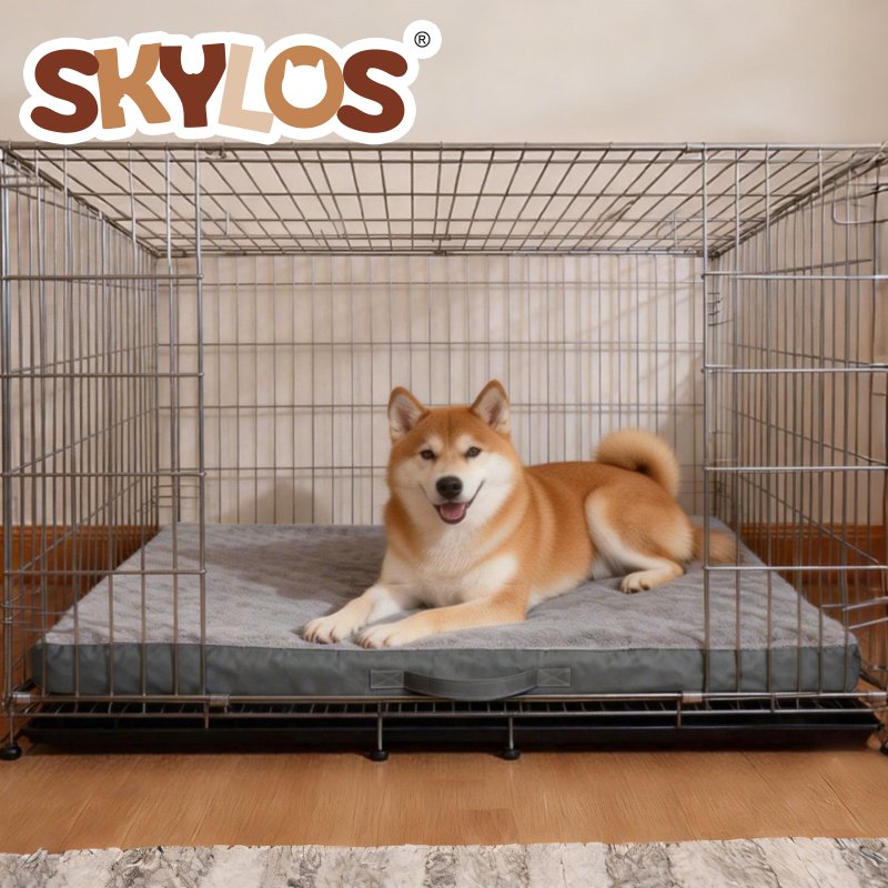 SKYLOS Washable Dog Bed Waterproof Plush Non-Slip Pet Mattress for Medium Dogs