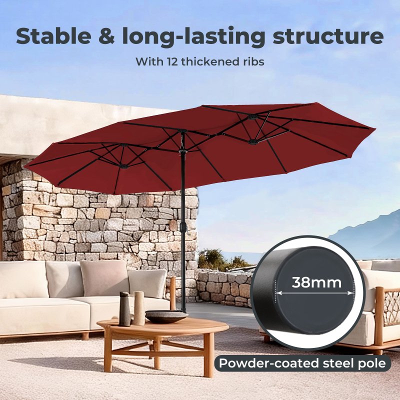 Mountview Large Parasol Patio Umbrella Outdoor Garden Pool Sunshade Double-Sided