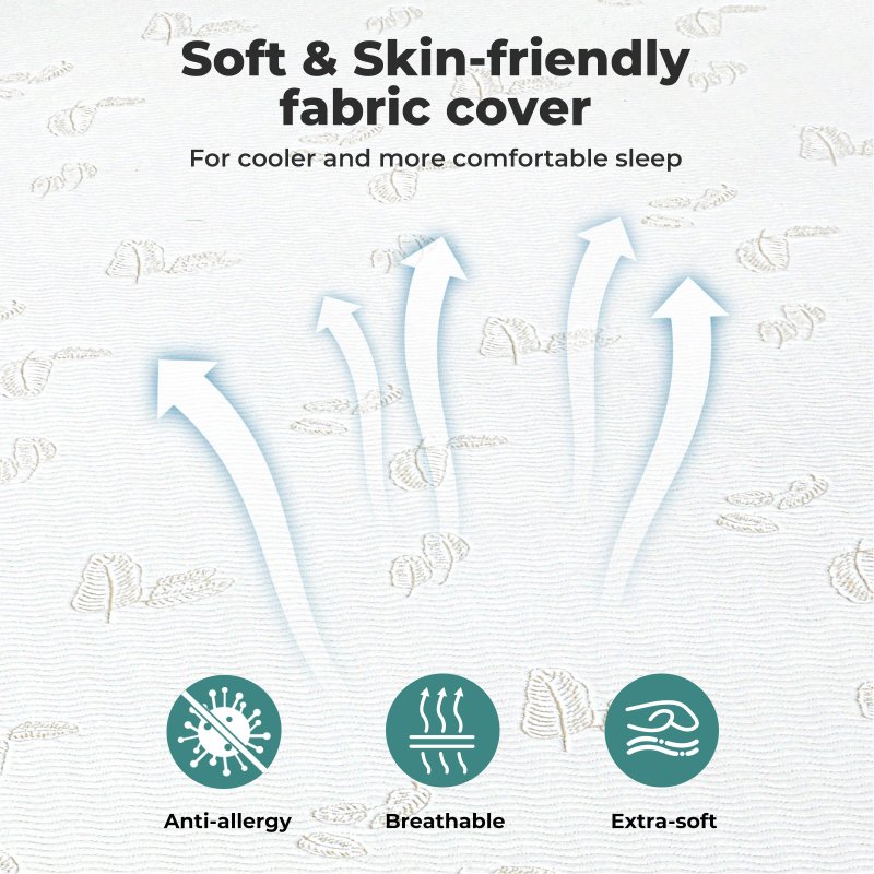 Lavio Mattress Topper Memory Foam Small Double Dual Layer 7cm Pressure Relief