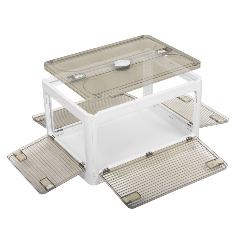 Levede 2X Folding Storage Container Large with Lid Stackable on Wheel Plastic