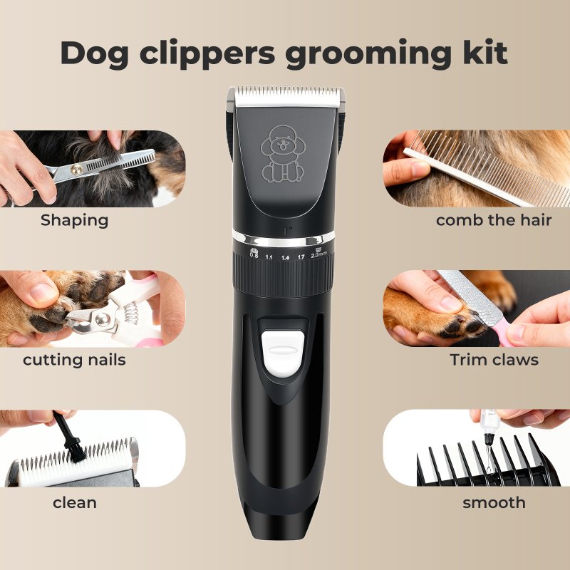 Skylos Pet Clipper Cat Dog Grooming Trimmer Shaver Cordless Rechargeable Kit