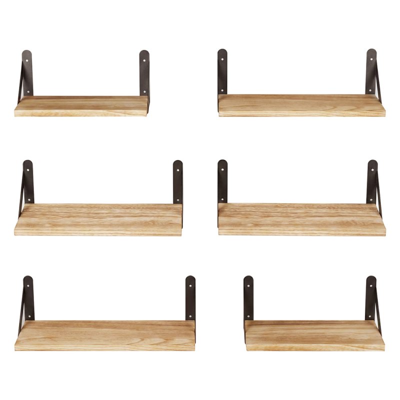 Levede Floating Shelves 6 Set Wood Shelves for Wall Brown Modern Storage Home