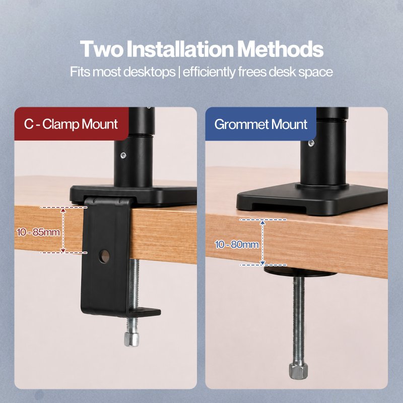 Levede Single Monitor Arm Tray Laptop Stand Adjustable Gas Desk Mount Black