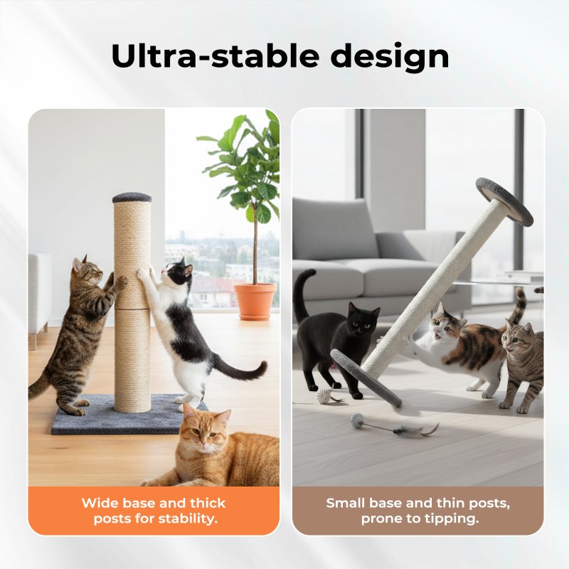 Skylos Tall Cat Scratching Post Natural Sisal Pole Hevay Duty Base Scratcher Toy