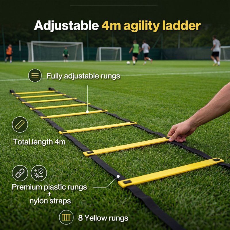 Centra Football Training Equipment Pro Agility Kit Speed Ladder Cones Hurdle