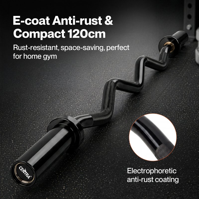 Centra EZ Arm Curl Bar Weight Lifting 4ft Olympic Barbell for 2
