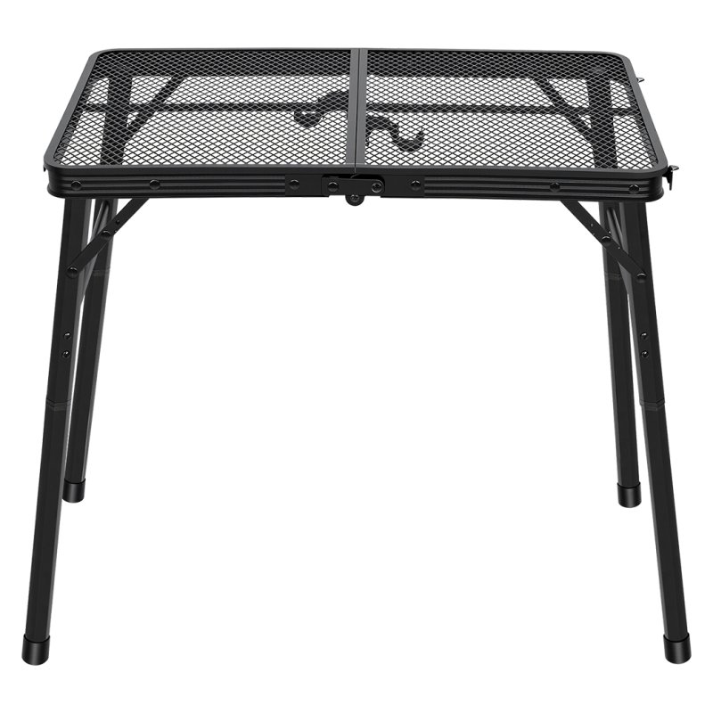 Levede Folding Camping Table Adjustable Height Aluminium Picnic Desk Black 90cm