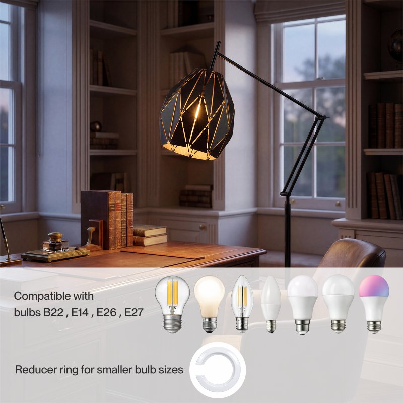 Emitto Ceiling Light Shade Pendant Metal Lampshade Easy Fit Lightshade Geometric