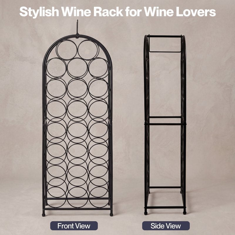 Levede Wine Rack 23 Bottles Freestanding Storage Organiser Stand Home Black