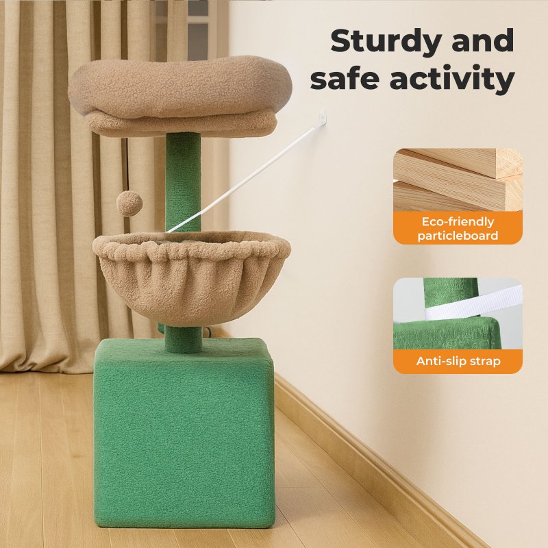 Skylos Cat Tree Climbing Tower Multi-Level Activity Centre with Condo Hammock