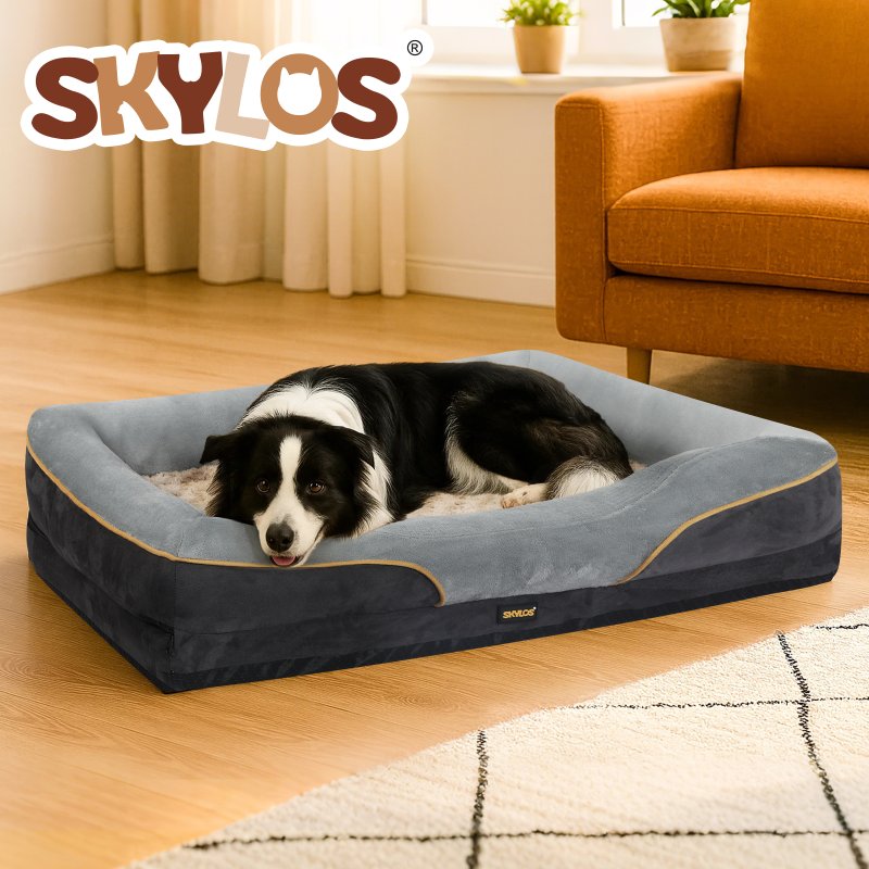 Skylos 80cm Dog Bed Orthopedic Memory Foam Pet Cushion Washable Puppy Mattress