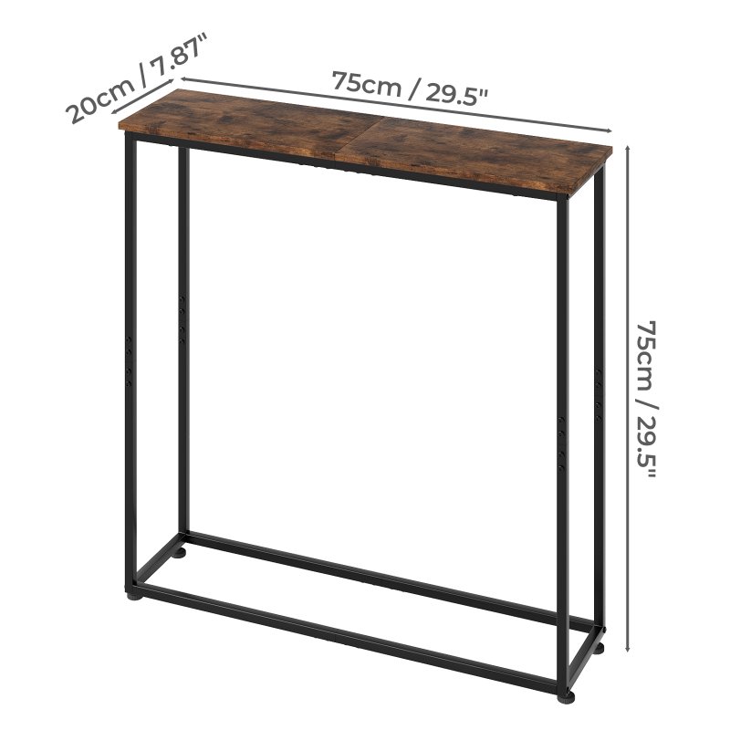 Console Hall Table Slim Entryway Hallway Sofa Table Display Shelf Industrial
