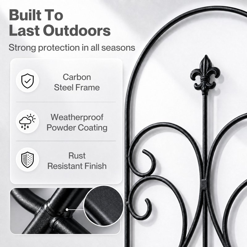 Mountview Fence Dog Fence Outdoor Garden Fence 5Pc Rustproof Steel Yard Black