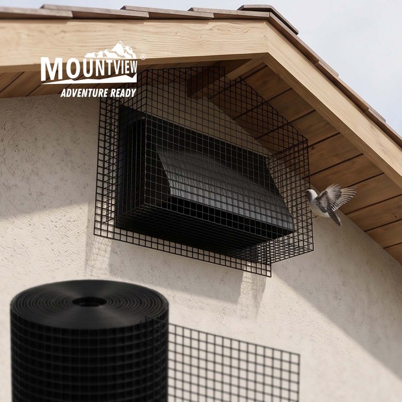 Mountview Solar Panel Bird Mesh PVC Coated Black 30M Roof Guard For Pigeons