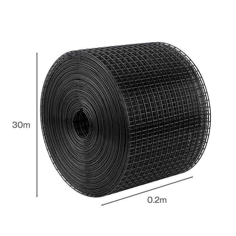 Mountview Solar Panel Bird Mesh PVC Coated Black 30M Roof Guard For Pigeons