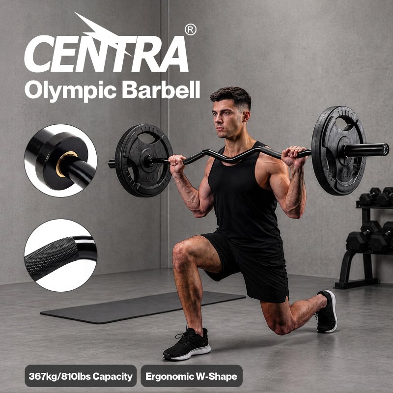 Centra EZ Arm Curl Bar Weight Lifting 4ft Olympic Barbell for 2
