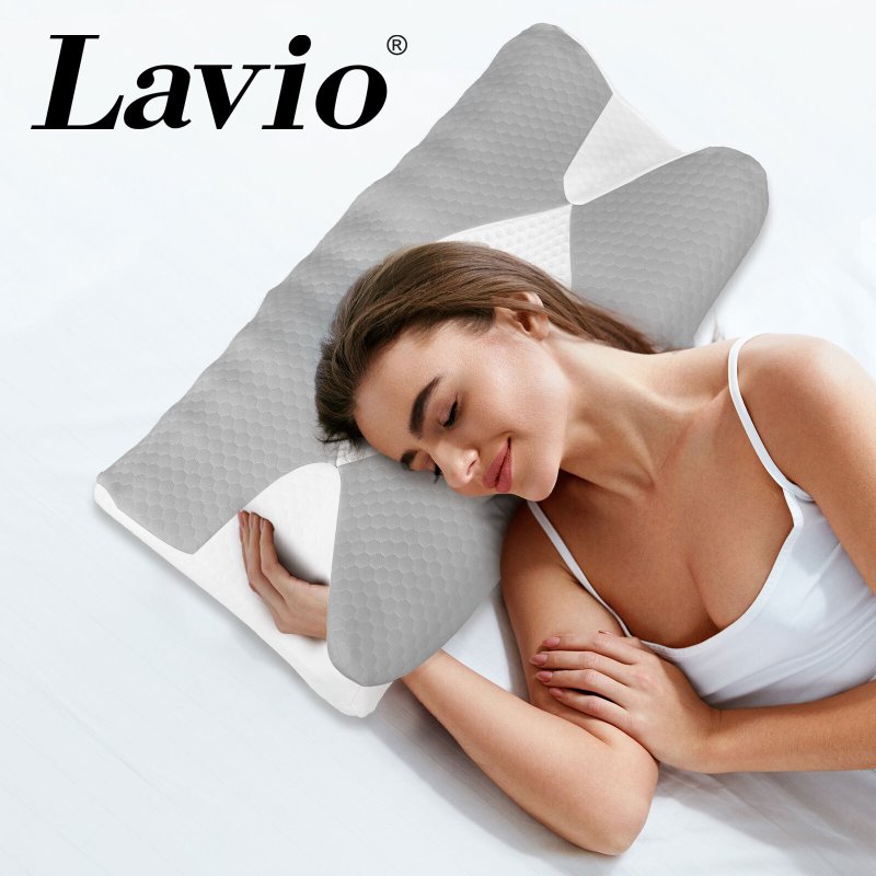 Lavio Orthopedic Neck Pillow Memory Foam Cervical Support Pillow for Pain Relief