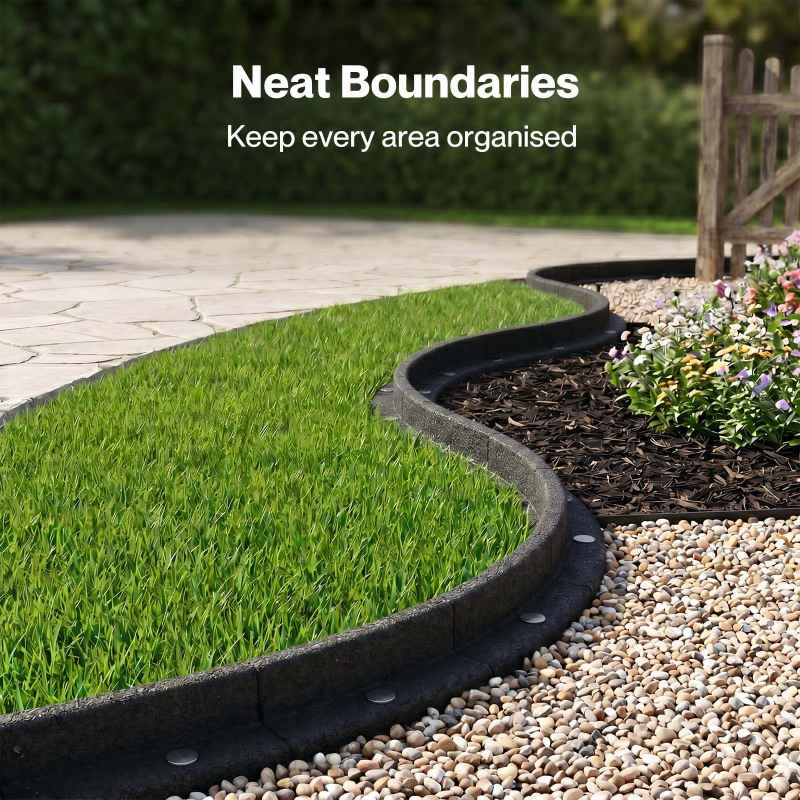 Lambu Garden Edging Border 5 Pack Bendable Lawn Landscape Edging Paths Grey