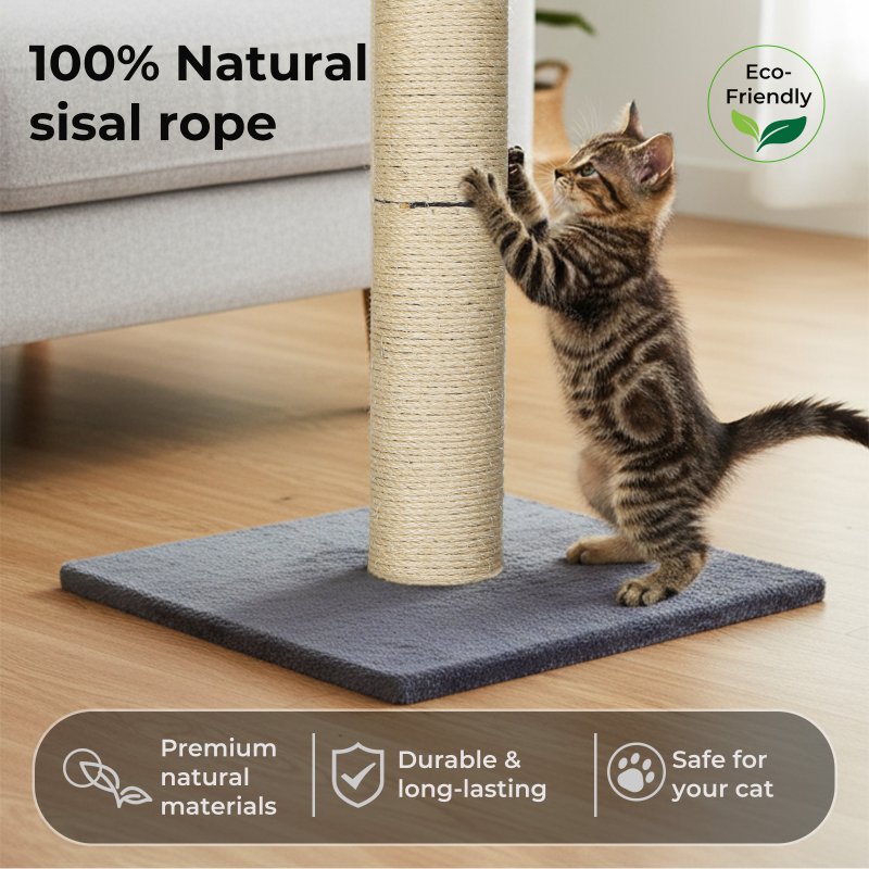 Skylos Tall Cat Scratching Post Natural Sisal Pole Hevay Duty Base Scratcher Toy