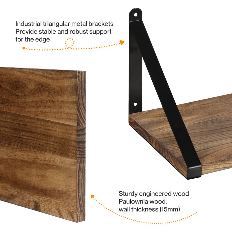 Levede Floating Shelves Wall Mounted Book Shelves for Wall Set of 3 Natural