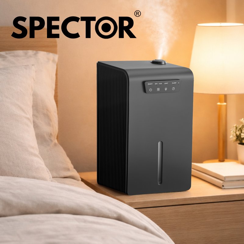 Spector Dehumidifier with Auto Off &Coloured LED Light in Black Colour, 3.2L