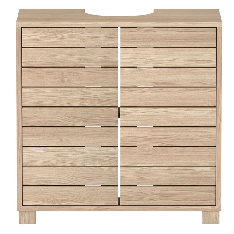 Levede Bathroom Under Sink Cabinet Basin Storage Cupboard 2 Door Oak Vanity Unit